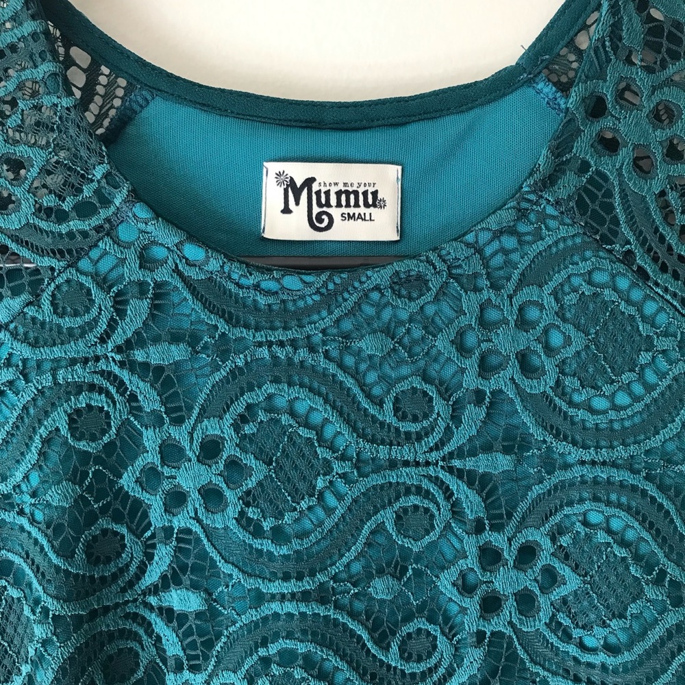 Show Me Your MuMu Lace Short Sleeved Mini Dress, EUC, Size Small - Picture 7 of 11